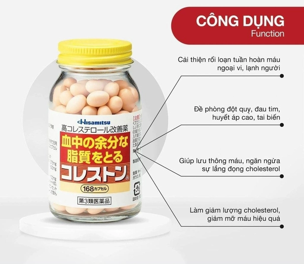 Viên uống giảm mỡ máu và cholesterol Hisamitsu của Nhật 168 viên